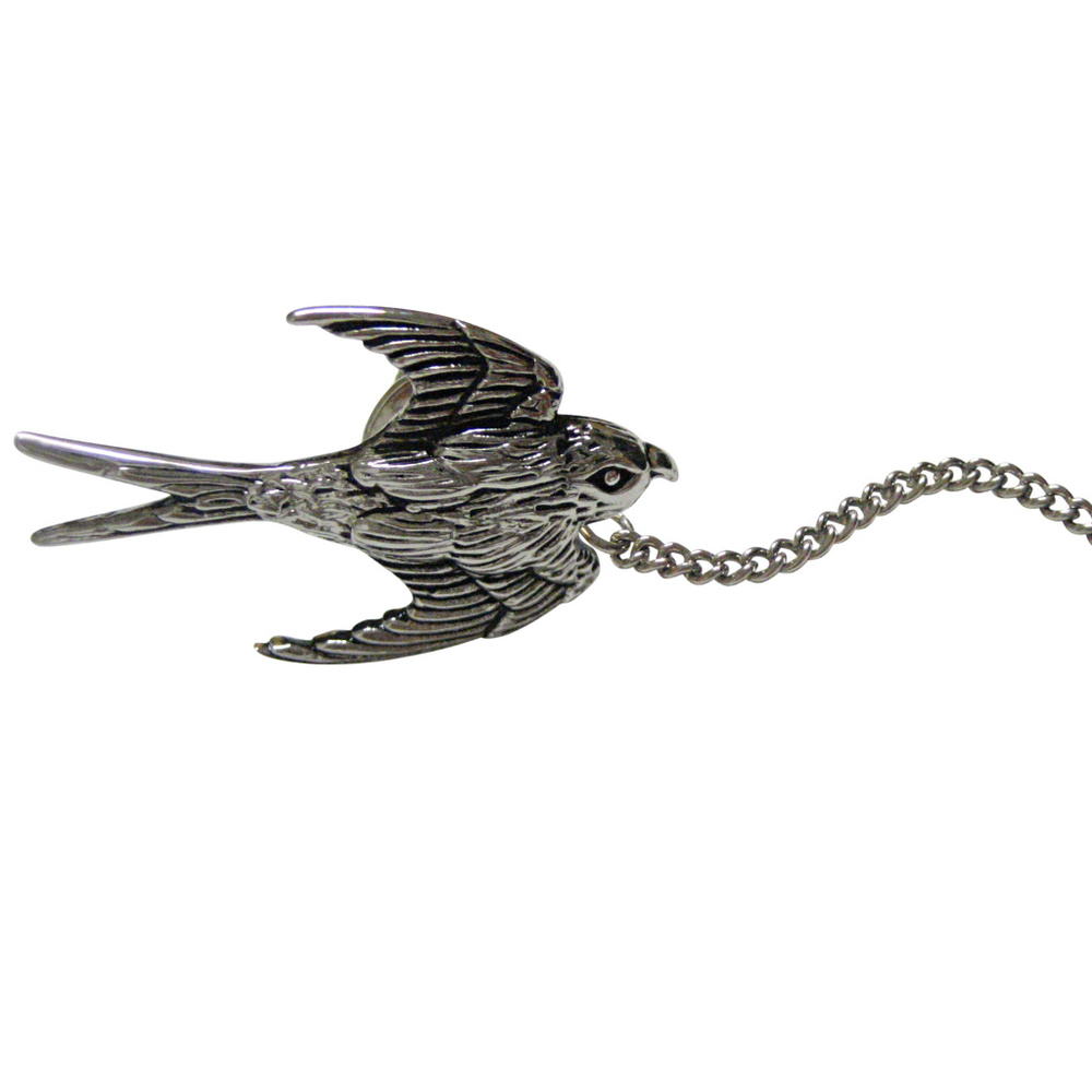 Silver Toned Sparrow Bird Tie Tack